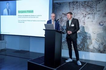 Prof. Dr. Benjamin Pölloth beim Neuberufenenenempfang der FU Berlin