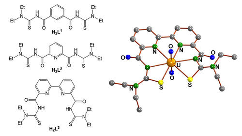 Uranium complexes with aroylthioureas