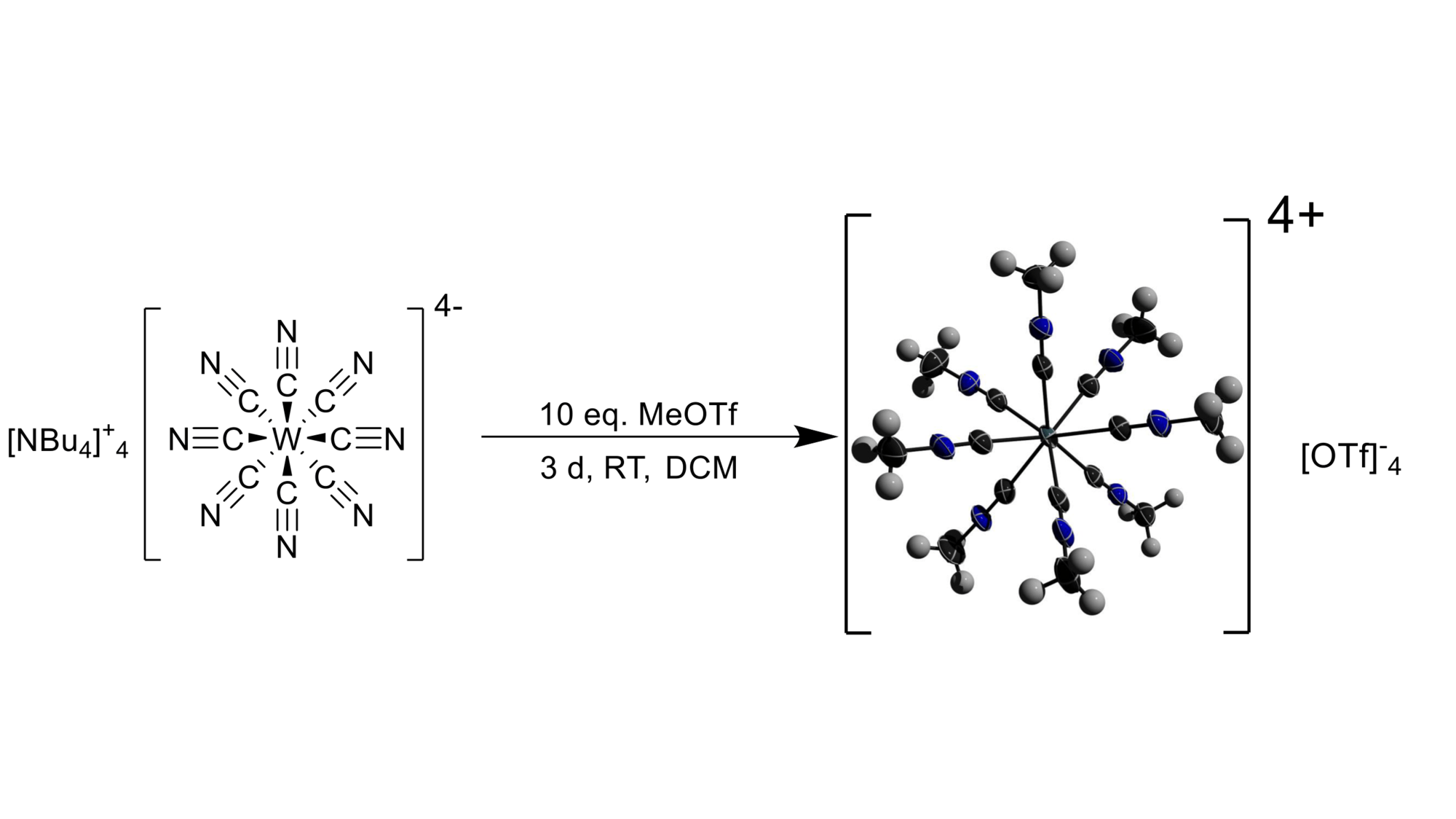 Achtfache Methylierung des empfindlichen Octacyanotungstat(IV)-Anions zum hoch oxidierten homoleptischen Isonitrilkomplex [W(CNMe)8]4+
