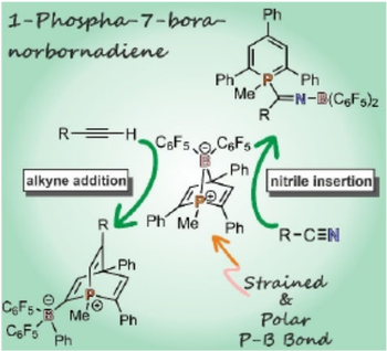 A Phosphinine‐derived 1‐Phospha‐7‐bora‐norbornadiene: Frustrated Lewis Pair Type Activation of Triple Bonds