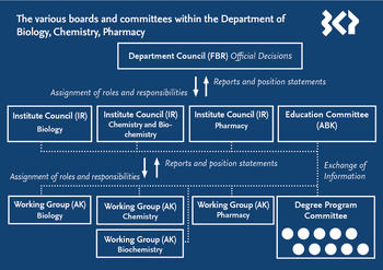 The various boards and committees within the Department of Biology, Chemistry, Pharmacy