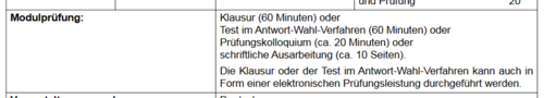 Modulprüfung