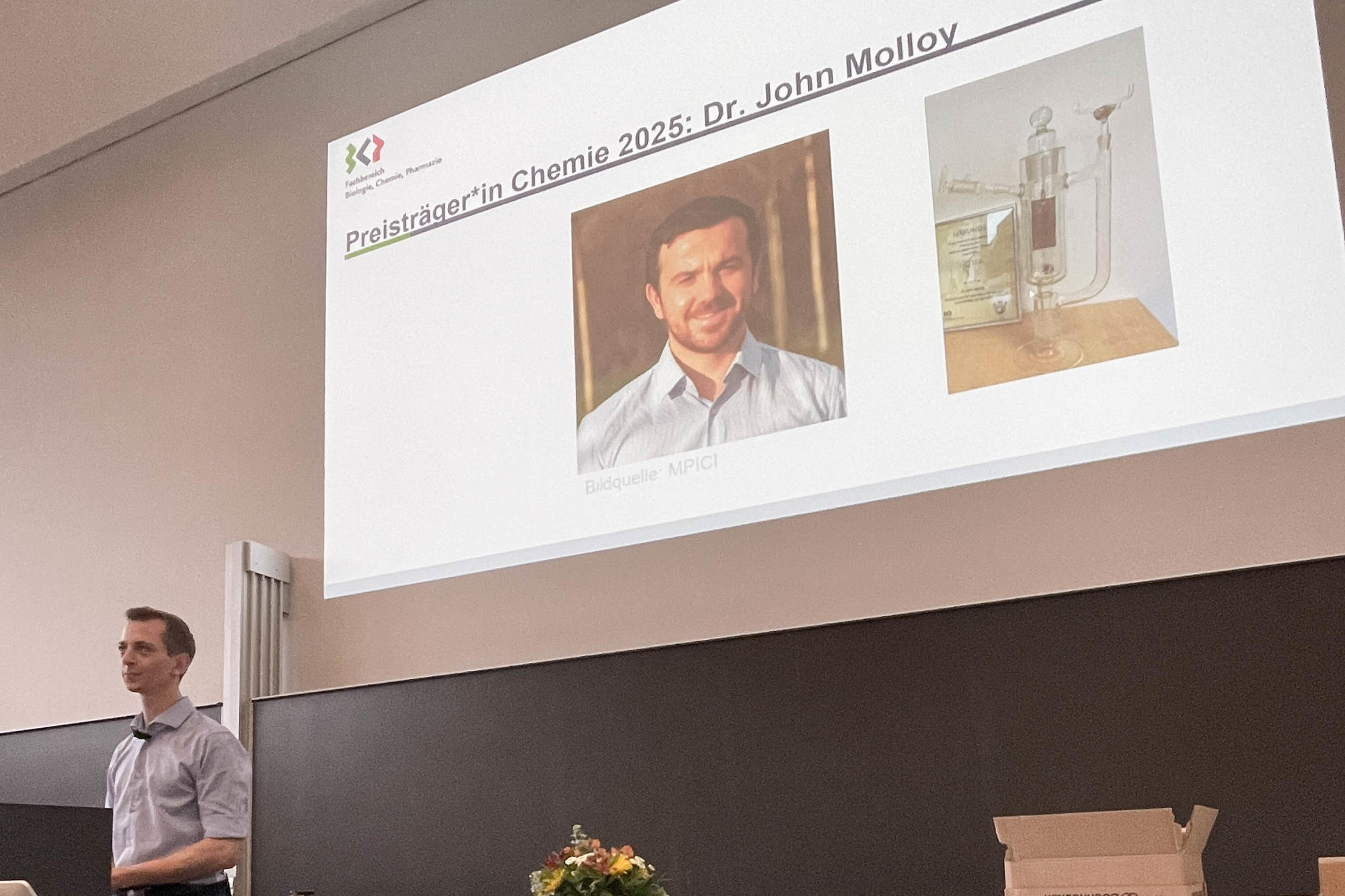Preis für gute Lehre der Chemie für Dr. John Molloy